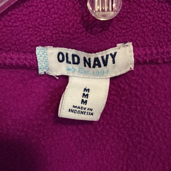 Old Navy; Full Zip Fleece Vest; Fuchsia; - Picture 3 of 5